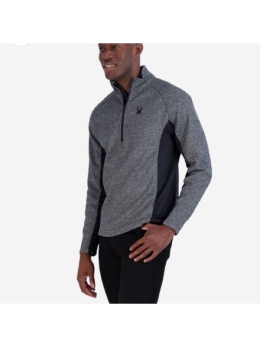 Spyder Outbound 1/4-Zip Jacket Men’s M Gray Waffle Knit Long Sleeve Pullover